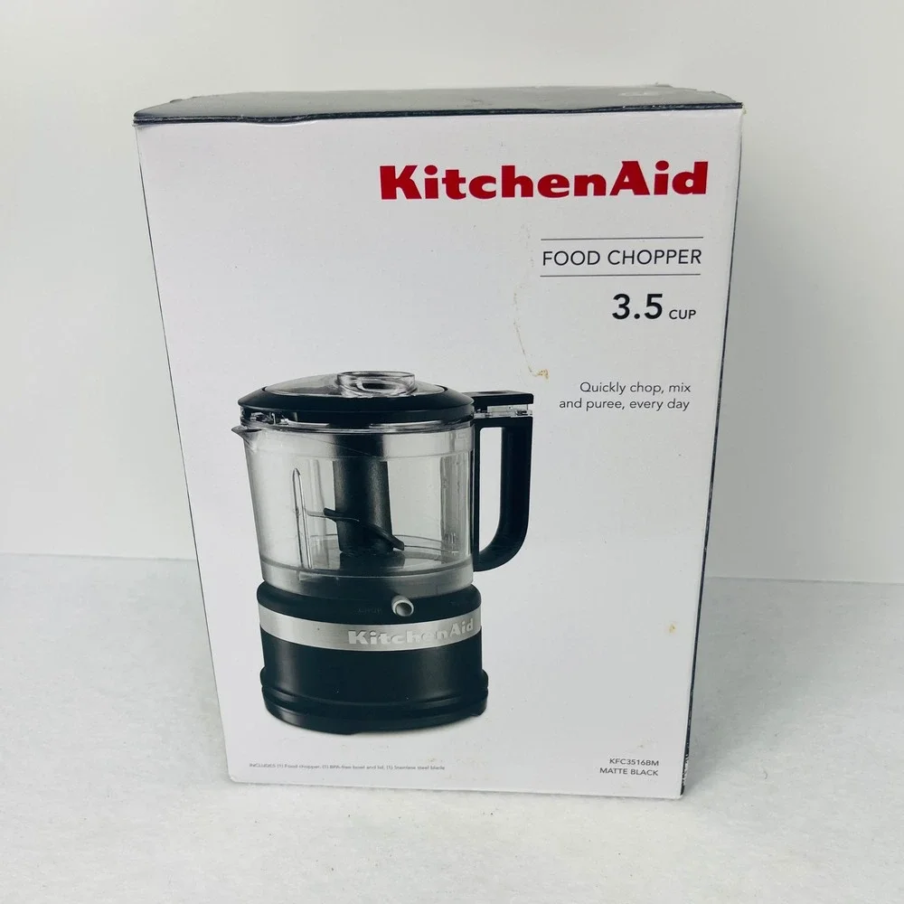 KitchenAid 3.5 Cup Food Chopper Matte Black KFC3516BM 2-Speed Mini Processor